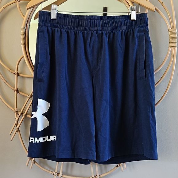 Under Armour Men's Navy Lightweight Athletic Shorts Sz L - Picture 1 of 11